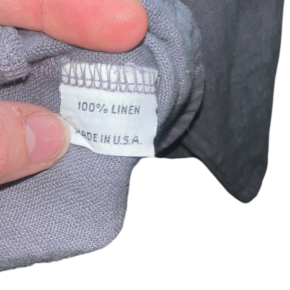 Bryn Walker 100% Linen Oversized Blouse‎ Round Neck Top Gray Small Lagenlook - Picture 5 of 8